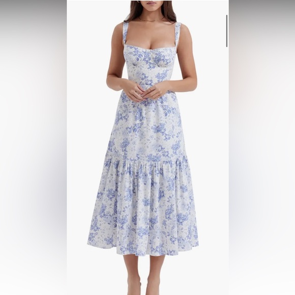 House of CB Dresses & Skirts - House of CB Elia Floral Blue and White Dress